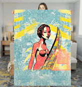 Surfing 5 26 Sherpa Blanket with Serene Wave Design